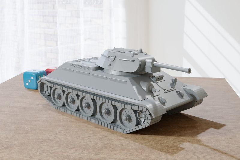 Soviet T-34 Tank Early War - with three Turret options - 28mm / 15mm Wargaming - Compatible with Bolt Action, Flames of War