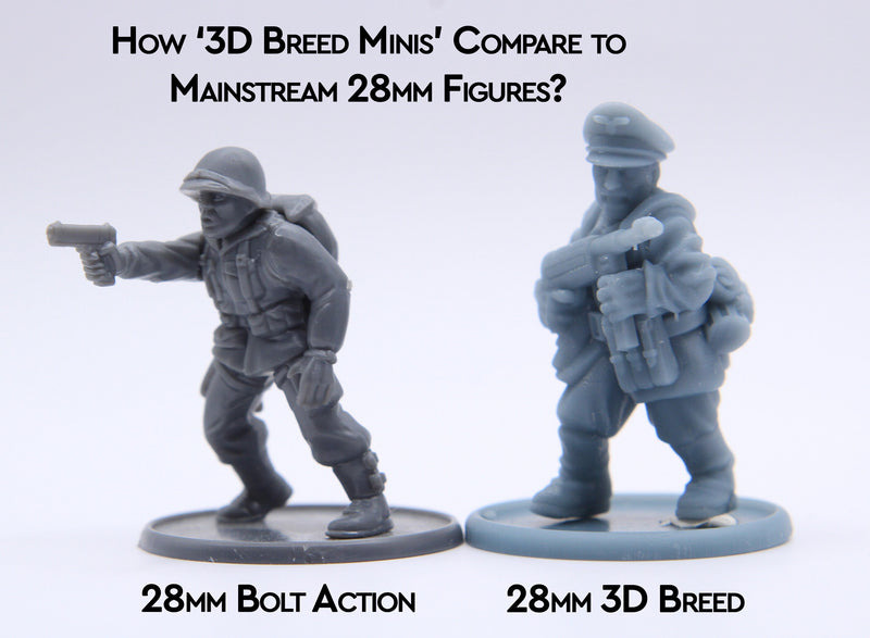 German Troops Winter Camo LMG Team - 28mm Wargaming Minifigures - Compatible with WW2 Tabletop Games like Bolt Action