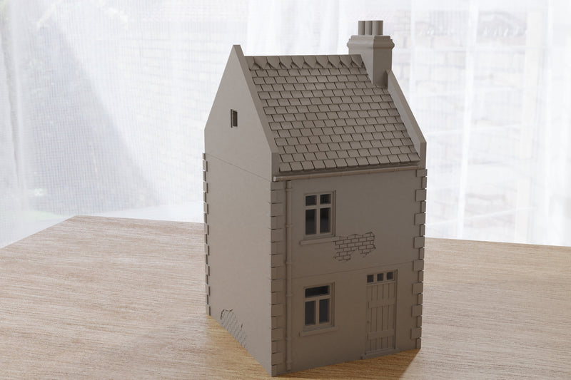 French Commercial Row House T2 - Tabletop Wargaming WW2 Terrain | Miniature 3D Printed Model | Flames of War & Bolt Action