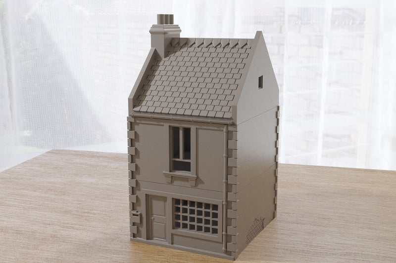 French Commercial Row House T2 - Tabletop Wargaming WW2 Terrain | Miniature 3D Printed Model | Flames of War & Bolt Action