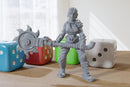 Large Axe Punk Female - 3D Printed RPG Minifigure - Cyberpunk / Sci-Fi - 28mm / 32mm Scale