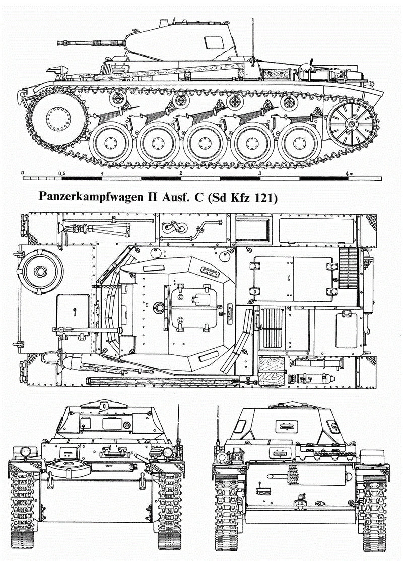 PZ.KPFW. II Ausf C - WW2 German Tank - 3D Resin Printed 28mm / 20mm / 15mm Miniature Tabletop Wargaming Vehicle