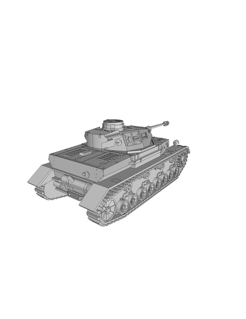 PZ.KPFW. IV G - WW2 German Tank - 3D Resin Printed 28mm / 20mm / 15mm Miniature Tabletop Wargaming Vehicle