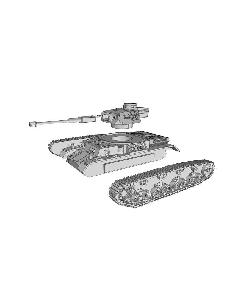 PZ.KPFW. IV G - WW2 German Tank - 3D Resin Printed 28mm / 20mm / 15mm Miniature Tabletop Wargaming Vehicle