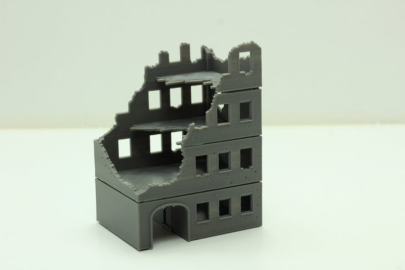 Stalingrad Ruined Residentials SRH MST2 - Tabletop Wargaming WW2 Terrain | Miniature 3D Printed Model | Flames of War & Bolt Action