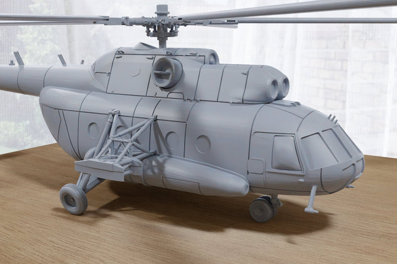 Mi-8 'Hip' Medium Transport Helicopter - 3D Printed Vehicle for Miniature Tabletop Wargames - 28mm / 20mm / 15mm Scales