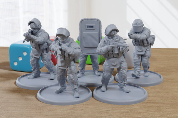 Gign Elite Police Unit - 3D Printed Minifigures for Modern Tabletop Wargaming 28mm / 32mm Scale
