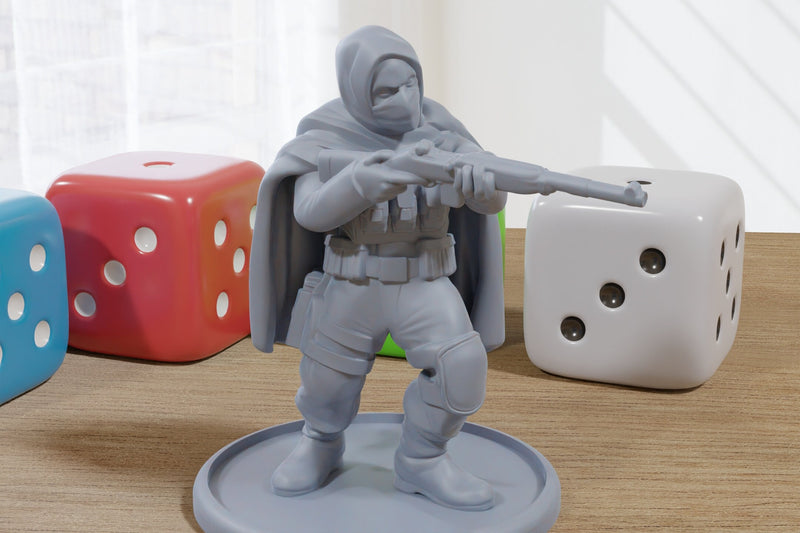 Ghost Sniper - 3D Printed Minifigure for Zombie Post Apocalyptic Miniature Tabletop Games TTRPG