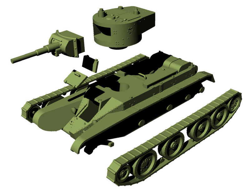 BT-5 (Spanish Civil War) Soviet Tank - 3D Resin Printed 28mm / 20mm / 15mm Miniature Tabletop Wargaming Combat Vehicle