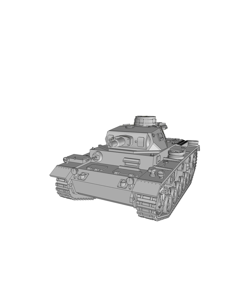 PZ.KPFW III Ausf-N - WW2 German Tank - 3D Resin Printed 28mm / 20mm / 15mm Miniature Tabletop Wargaming Vehicle