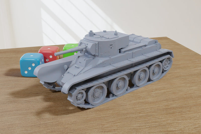 BT-5 (Spanish Civil War) Soviet Tank - 3D Resin Printed 28mm / 20mm / 15mm Miniature Tabletop Wargaming Combat Vehicle