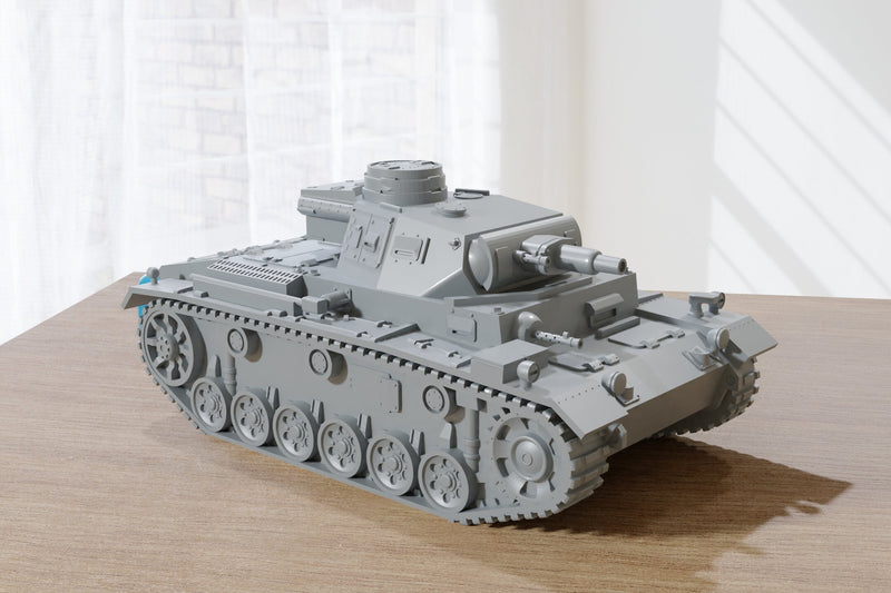 PZ.KPFW III Ausf-N - WW2 German Tank - 3D Resin Printed 28mm / 20mm / 15mm Miniature Tabletop Wargaming Vehicle