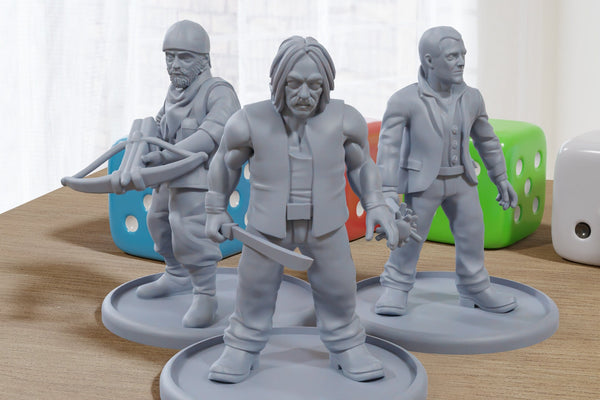 Cold Weapons Gang - 3D Printed Minifigures for Zombie Post Apocalyptic Miniature Tabletop Games TTRPG