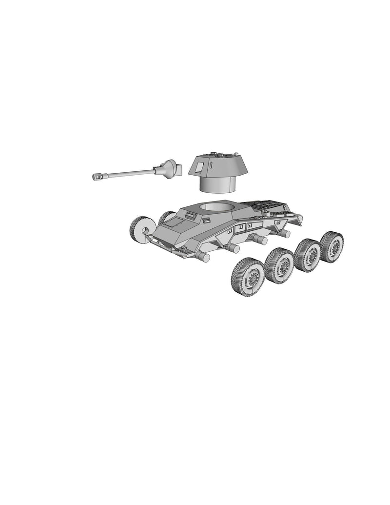 SD.KFZ 234/2 - 50mm Turret WW2 German Armoured Car - 3D Resin Printed 28mm / 20mm / 15mm Miniature Tabletop Wargaming Vehicle