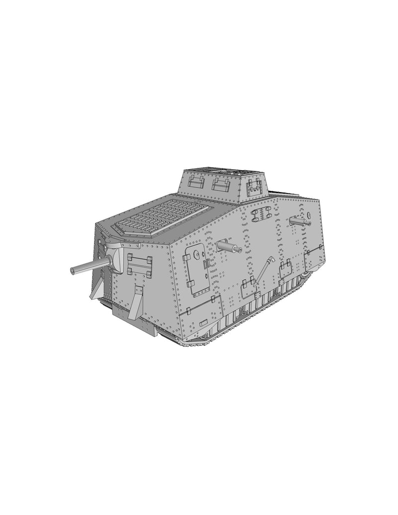 Sturmpanzerwagen A7V German WW1 Tank - 3D Resin Printed 28mm / 20mm / 15mm Miniature Tabletop Wargaming Vehicle