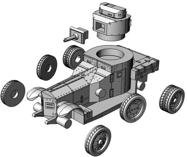 Rolls Royce Armored Car British WW2 Vehicle - 3D Resin Printed 28mm / 20mm / 15mm Miniature Tabletop Wargaming