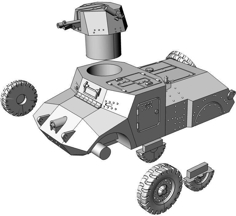 Morris MK II Reconnaissance Car WW2 British 3D Resin Printed 28mm / 20mm / 15mm Miniature Tabletop Wargaming Vehicle