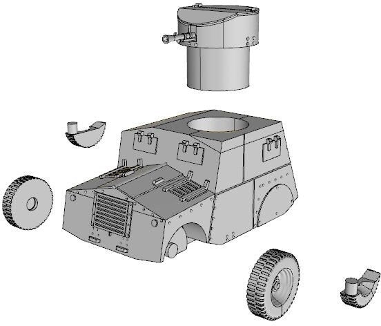 Beaverette Mk III WW2 British 3D Resin Printed 28mm / 20mm / 15mm Miniature Tabletop Wargaming Vehicle