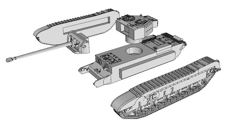 Black Prince Infantry Tank (A43) WW2 British 3D Resin Printed 28mm / 20mm / 15mm Miniature Tabletop Wargaming Vehicle