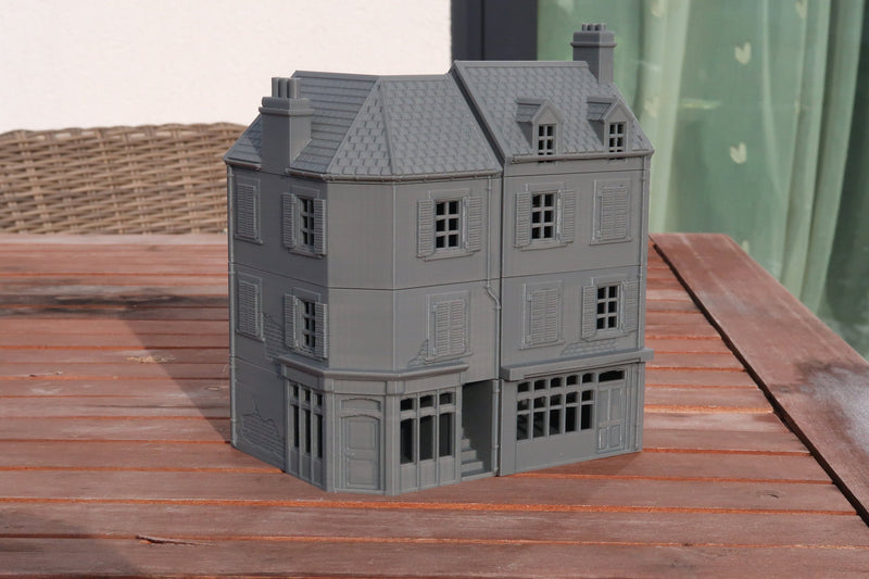 Normandy Corner Block - 3D Printed Tabletop Wargaming Terrain for Miniature Games