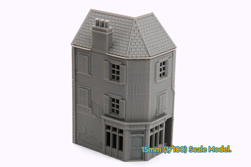 Normandy Corner Block - 3D Printed Tabletop Wargaming Terrain for Miniature Games