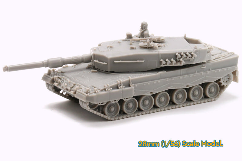 Leopard 2A4 Main Tank - 3D Printed Miniature Wargaming Combat Vehicle - 28mm / 20mm / 15mm Scale